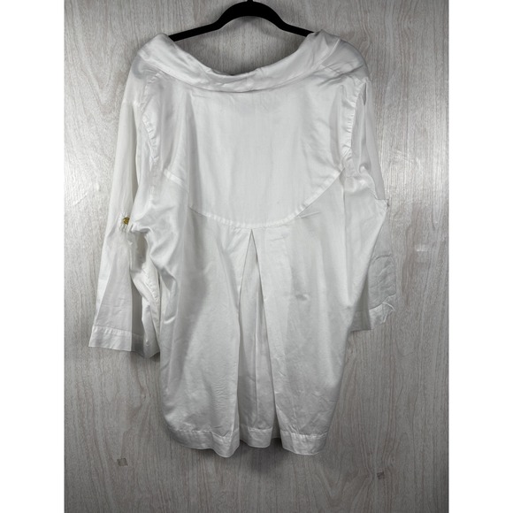 Soft Surroundings White Cotton Tunic Top 1X Oversized Lagenlook Boho Chic - Picture 2 of 6